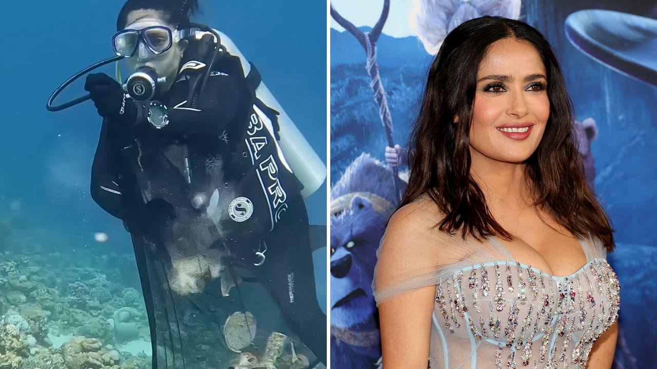 Salma Hayek recoge basura en el fondo del mar y sus fans aplauden sus buenas acciones
