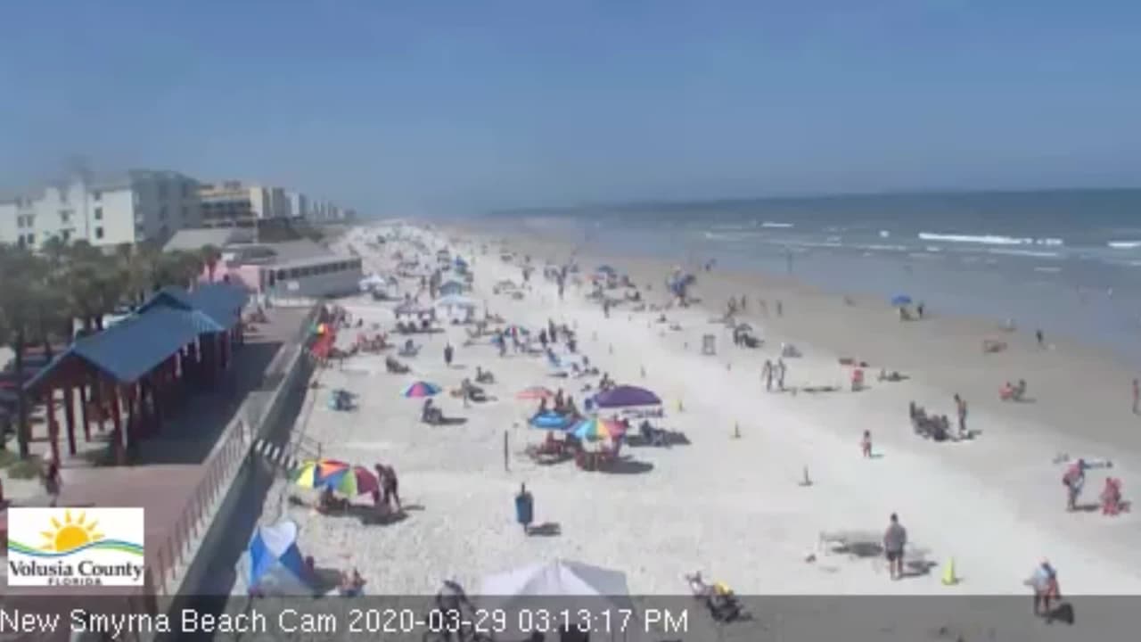 En medio de la crisis del coronavirus, esta playa de Florida sigue llena de gente