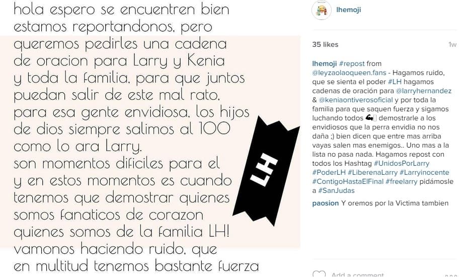 Los grupos de seguidores se han unido para apoyar a su ídolo con este tipo de cadenas.