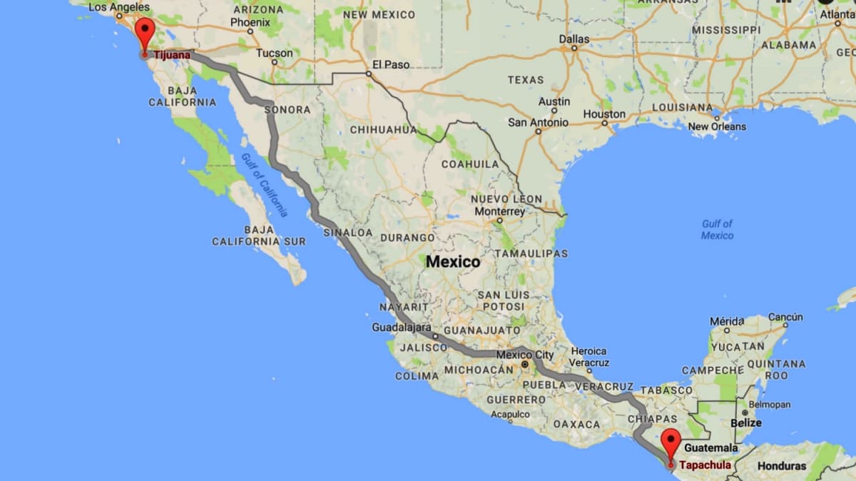 El trayecto por México.