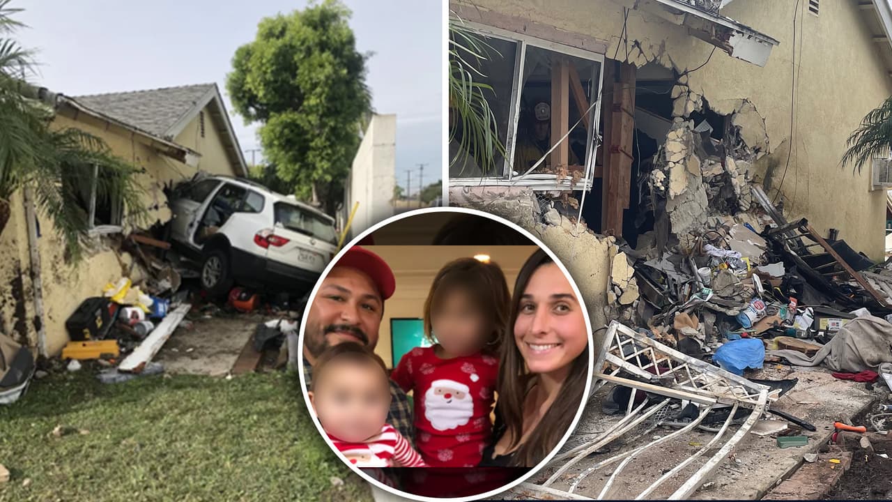 Familia pierde todo luego de que un auto se estrellará contra su casa en Huntington Beach   