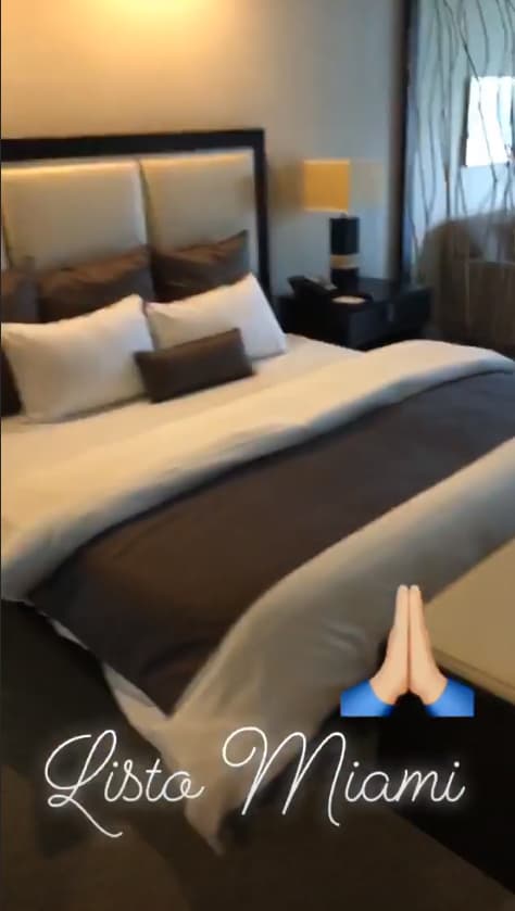Con un pequeño video en sus historias de Instagram anunció que ya estaba en Miami.