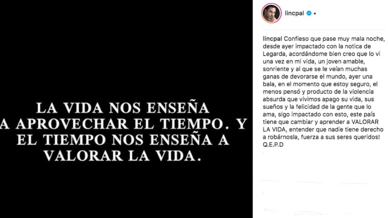 Palomeque
<b>hizo un llamado a valorar la vida </b>y comprender que nadie tiene derecho a robársela a otra persona.