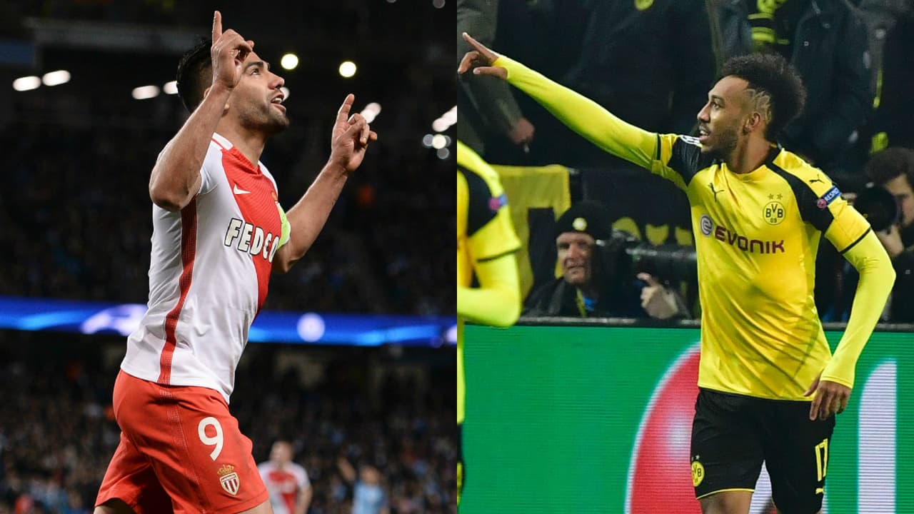 Dos de los goleadores de la temporada en Europa se verán las caras en los cuartos de final: el colombiano Radamel Falcao García, con Mónaco, y el gabonés Pierre-Emerick Aubameyang, con Borussia Dortmund, prometen un gran duelo de artilleros en la Champions.
