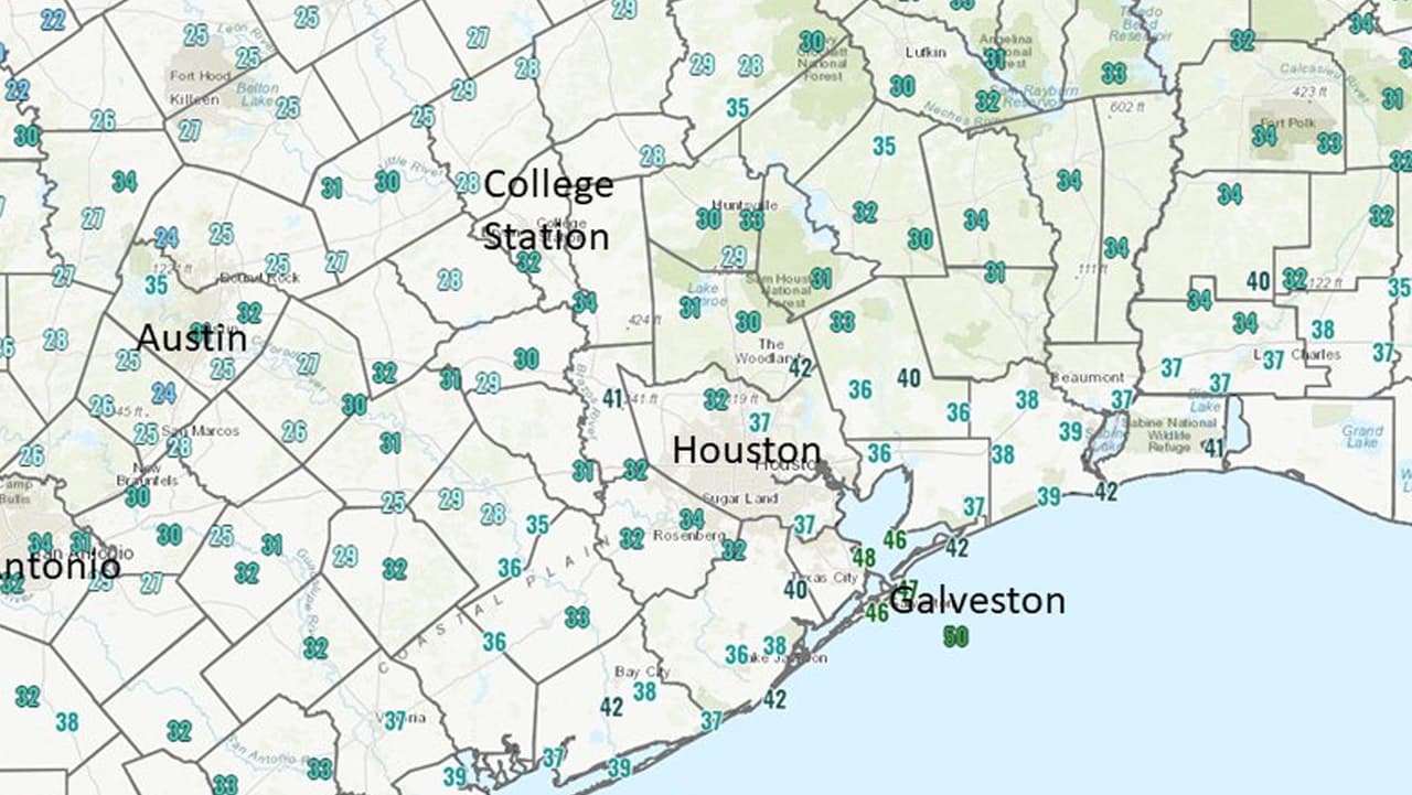 En el norte de Houston se registraron temperaturas por debajo del punto de congelación.
