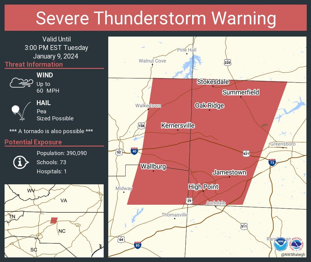 Lluvias y fuertes vientos: esto es lo que se espera para Carolina del Norte 