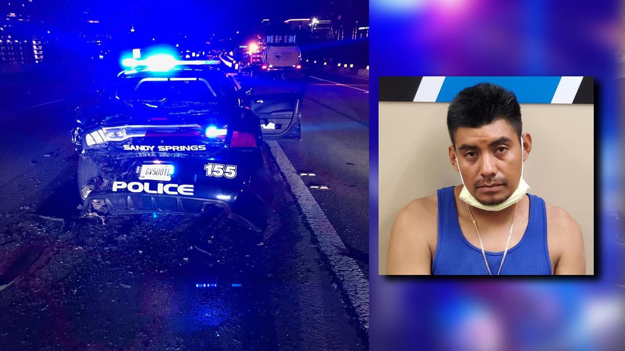 Hombre es acusado de manejar ebrio y chocar una patrulla estacionada de Sandy Springs