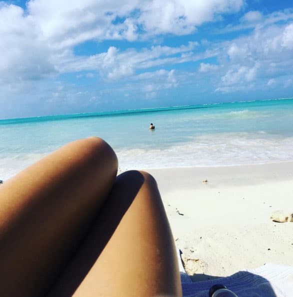 Vergara asoleándose en las islas Turcas y Caicos, pasando días inolvidables.