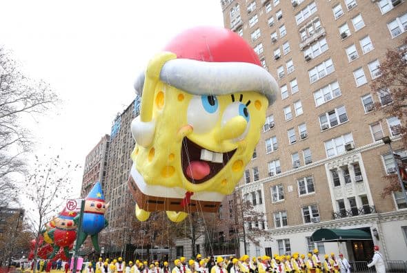 Bob esponja también se hizo presente en el gran desfile