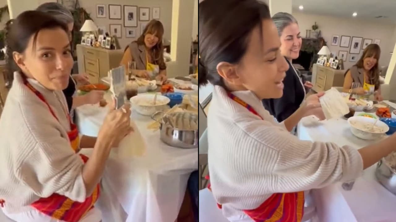 Eva Longoria deja el glamour y sorprende haciendo tamales en familia: ¡hasta preparó la masa!