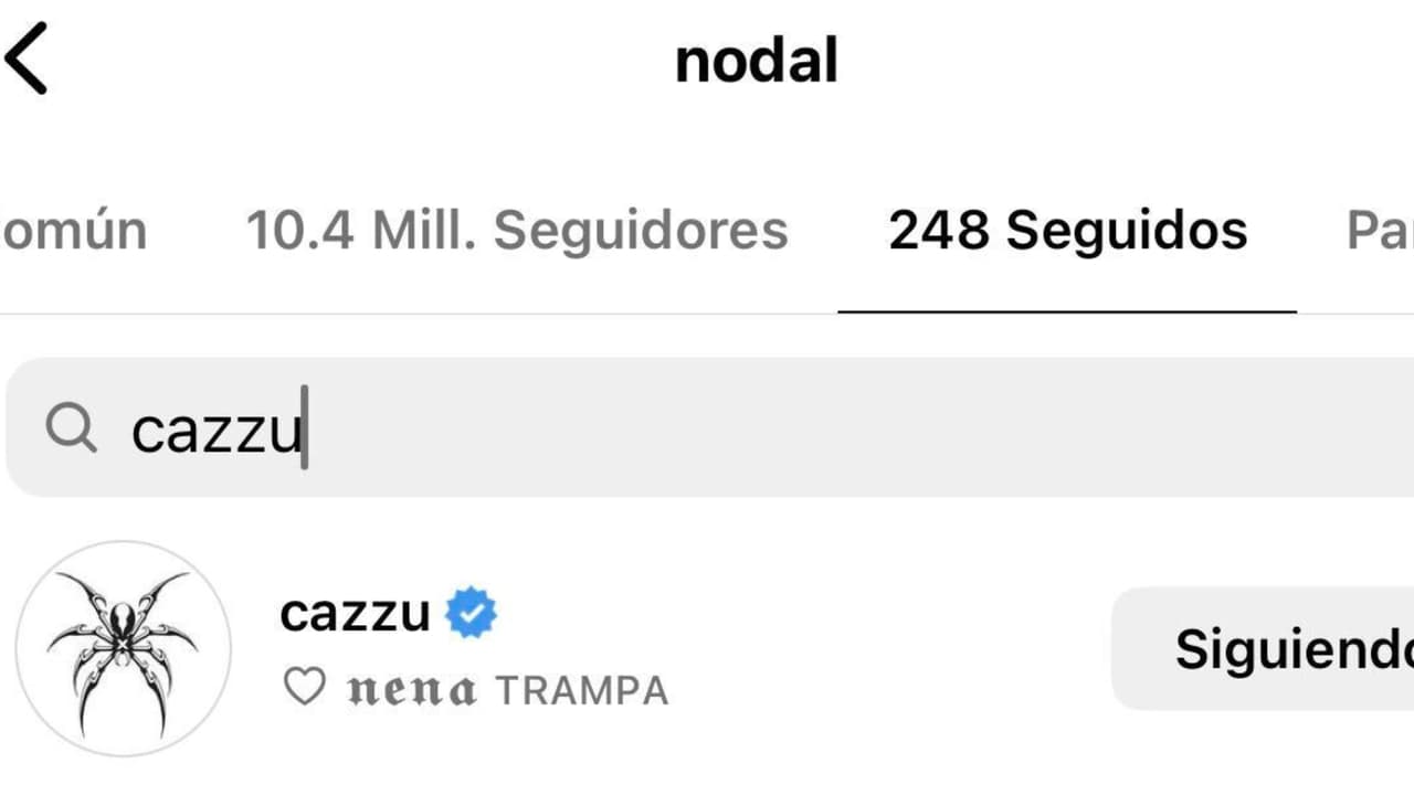 Nodal también seguía a la madre de su hija hasta este domingo 2.