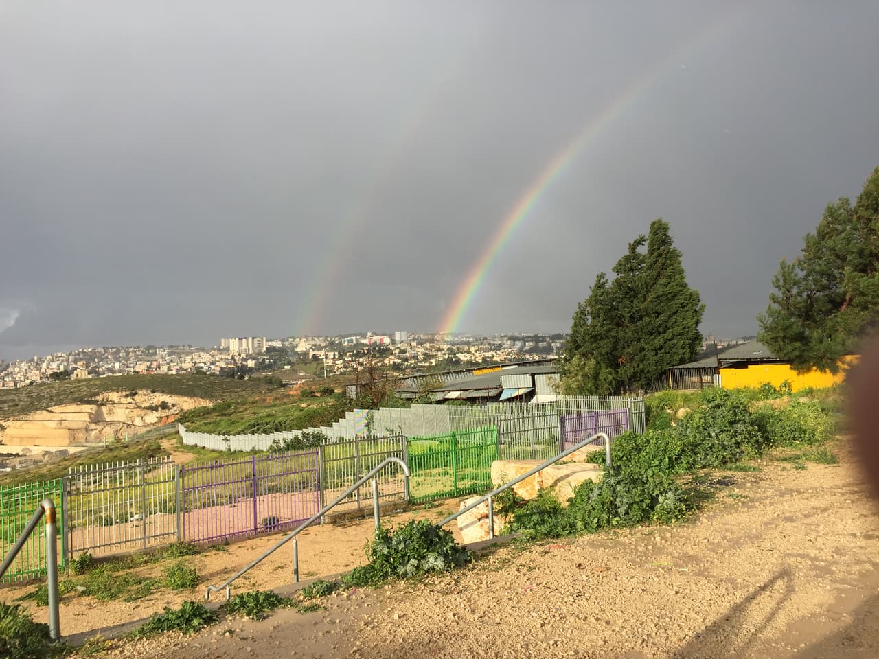 Arco iris en Nazaret. La ciudad donde creció Jesús.