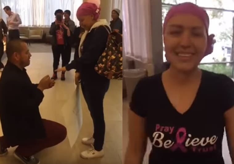 En video: La conmovedora propuesta de matrimonio a una paciente de cáncer en un hospital
