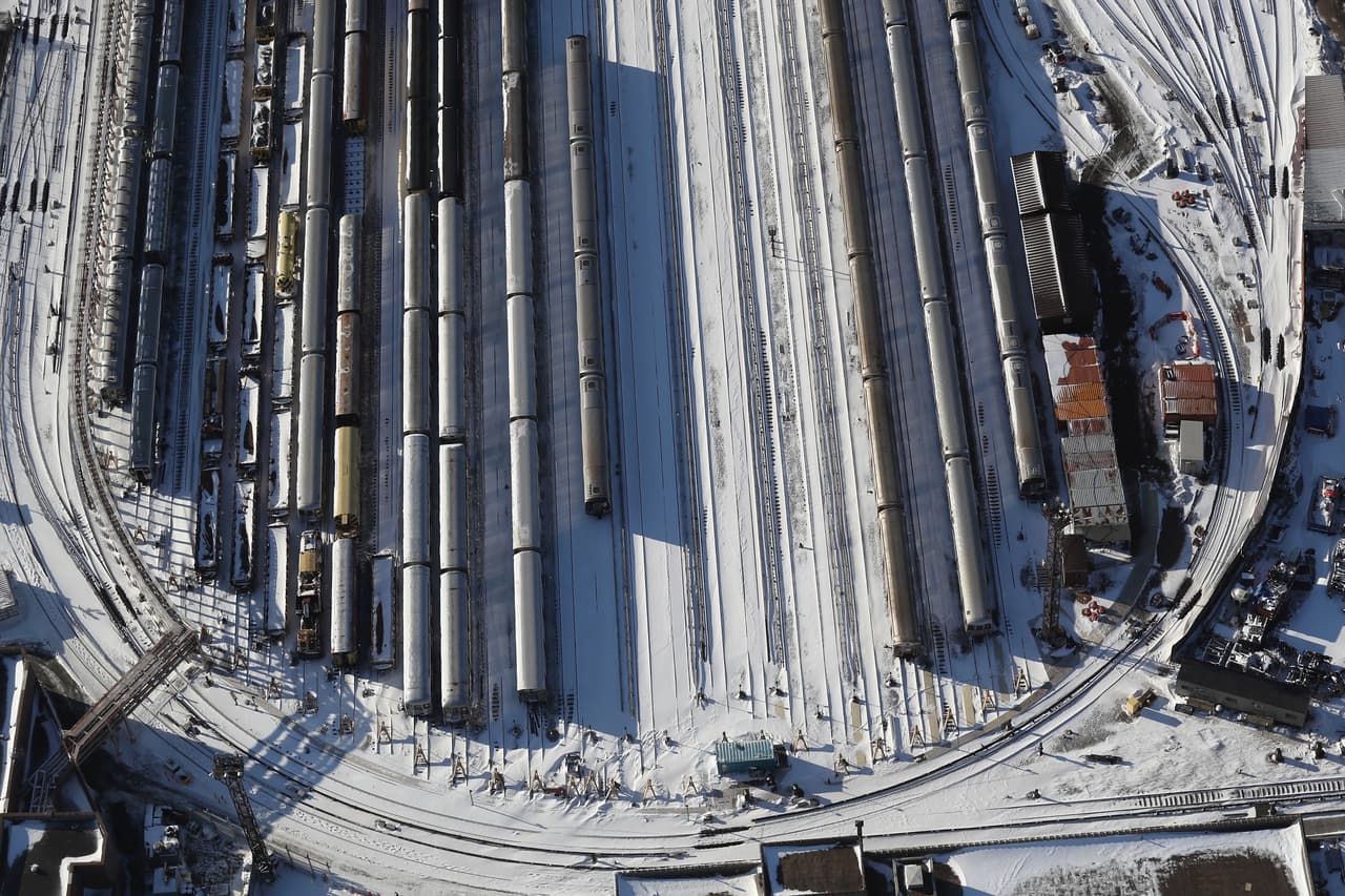 La estación de trenes del norte de Manhattan, cubierta por la abundante nevada.