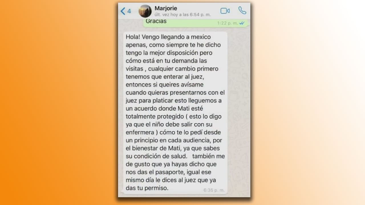 Patricia Ramosco explicó que una vez más Julián Gil se enfrentó a la negativa de Marjorie, alegando que tendrían que acudir primero a la corte.