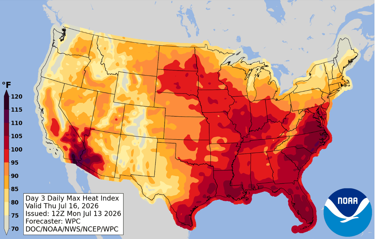 Ola de calor extremo azotará varias zonas de Estados Unidos esta semana.