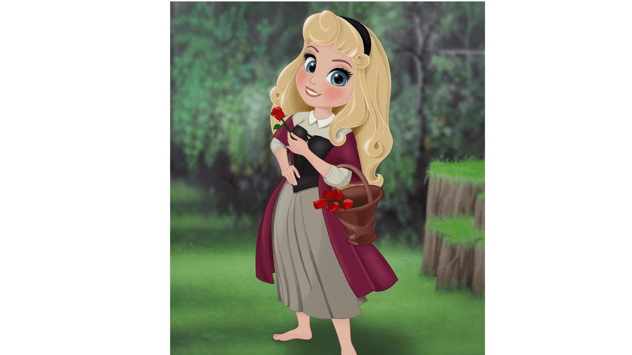 A la
<b> princesa Aurora </b>la caracterizaron con toda la inocencia y sencillez, elementos que la convirtieron en una de las favoritas. 
<br>
<br>Algo muy acorde ya que el filme de la Bella Durmiente fue entintado a mano, debido a que todavía no cobraba tanta popularidad el proceso de serigrafiado (el mecanismo para copiar o fotocopiar), según la propia empresa.