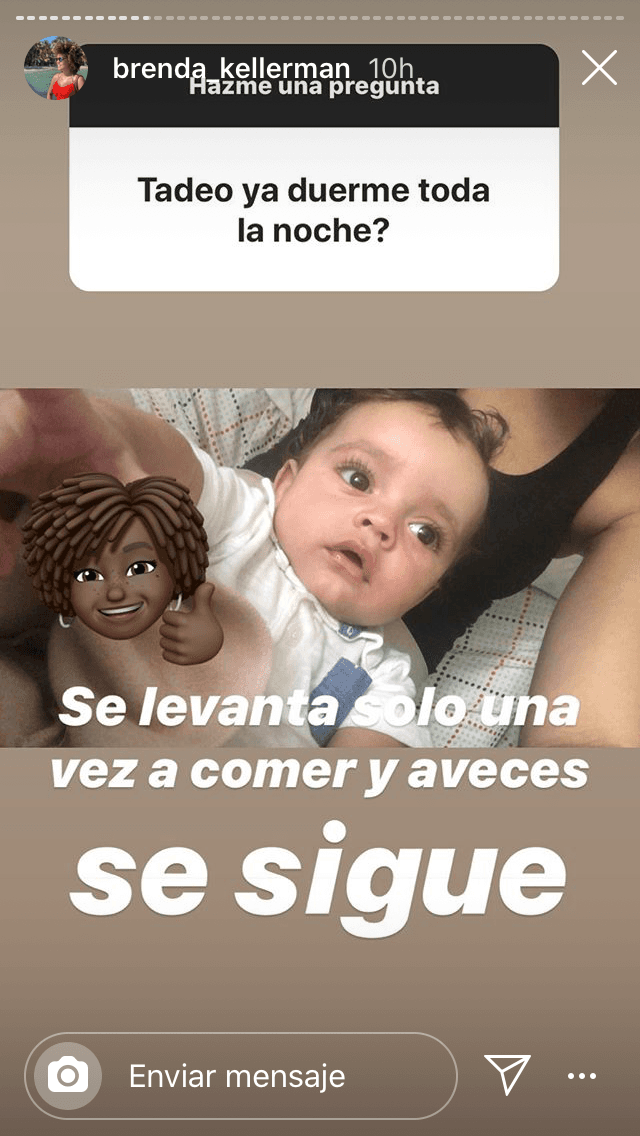 También contó cómo va Tadeo, a sus 6 meses de nacido, con la rutina nocturna.: "Se levanta solo una vez a comer y a veces se sigue".