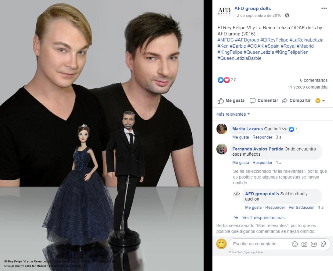 Vasili Barbier y Sergey Amelkox, los dueños de la marca, crearon la figura debido a su fascinación por la familia real de España.