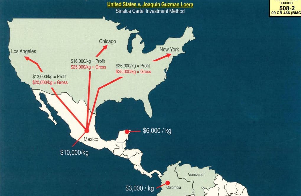 "El hijo de Guzmán Loera actuó como un coordinador de logística, en nombre del acusado Guzmán Loera y miembros y asociados del cartel de Sinaloa, causando que múltiples kilos de cocaína, heroína y marihuana fuesen transportados a la frontera entre México y Estados Unidos, y hacia el interior de EEUU para distribuirlos", señalan documentos judiciales.