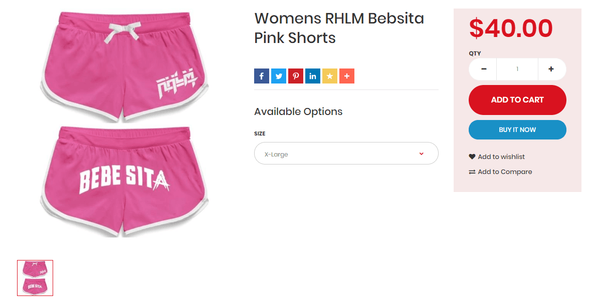 En la que ofrece estos shorts.