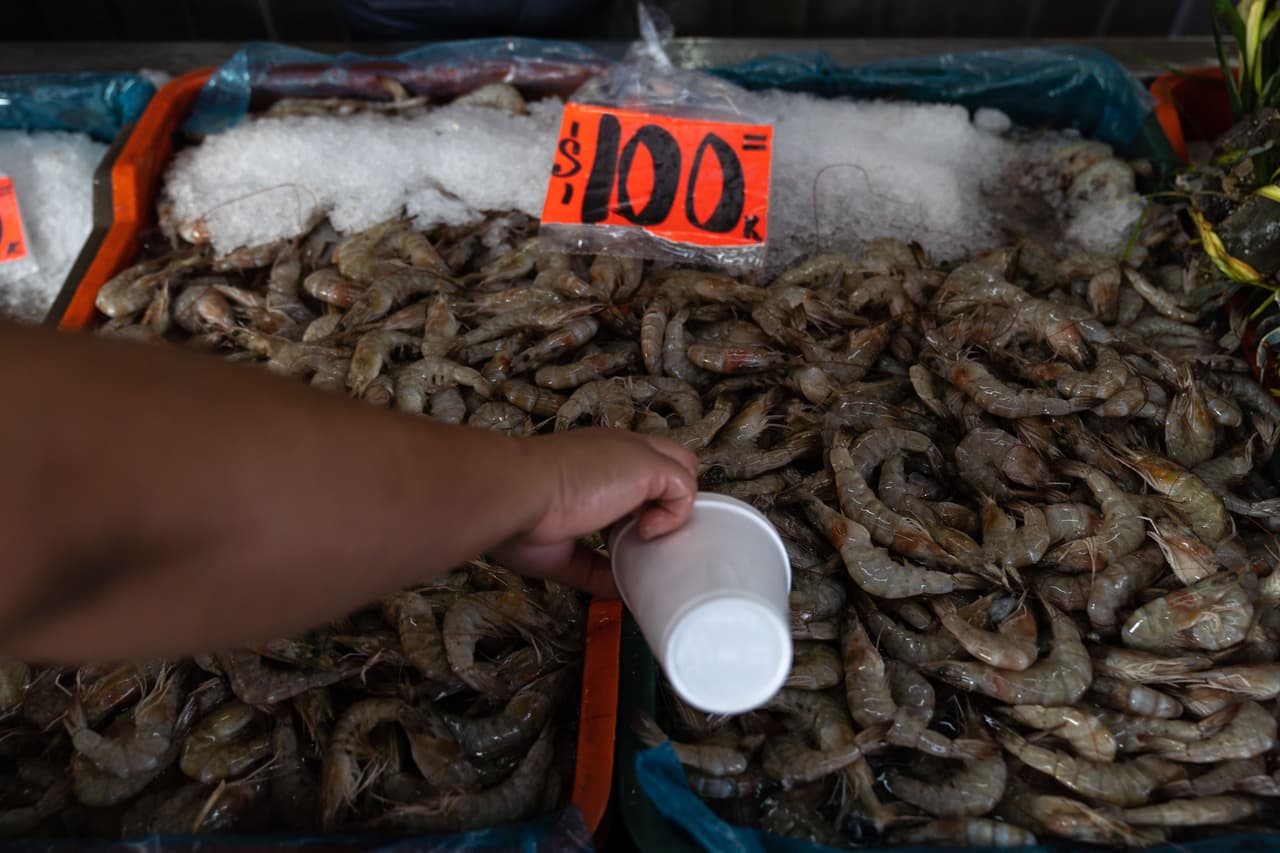 Algunos camarones exportados a EEUU pasan por las manos de narcotraficantes en México.