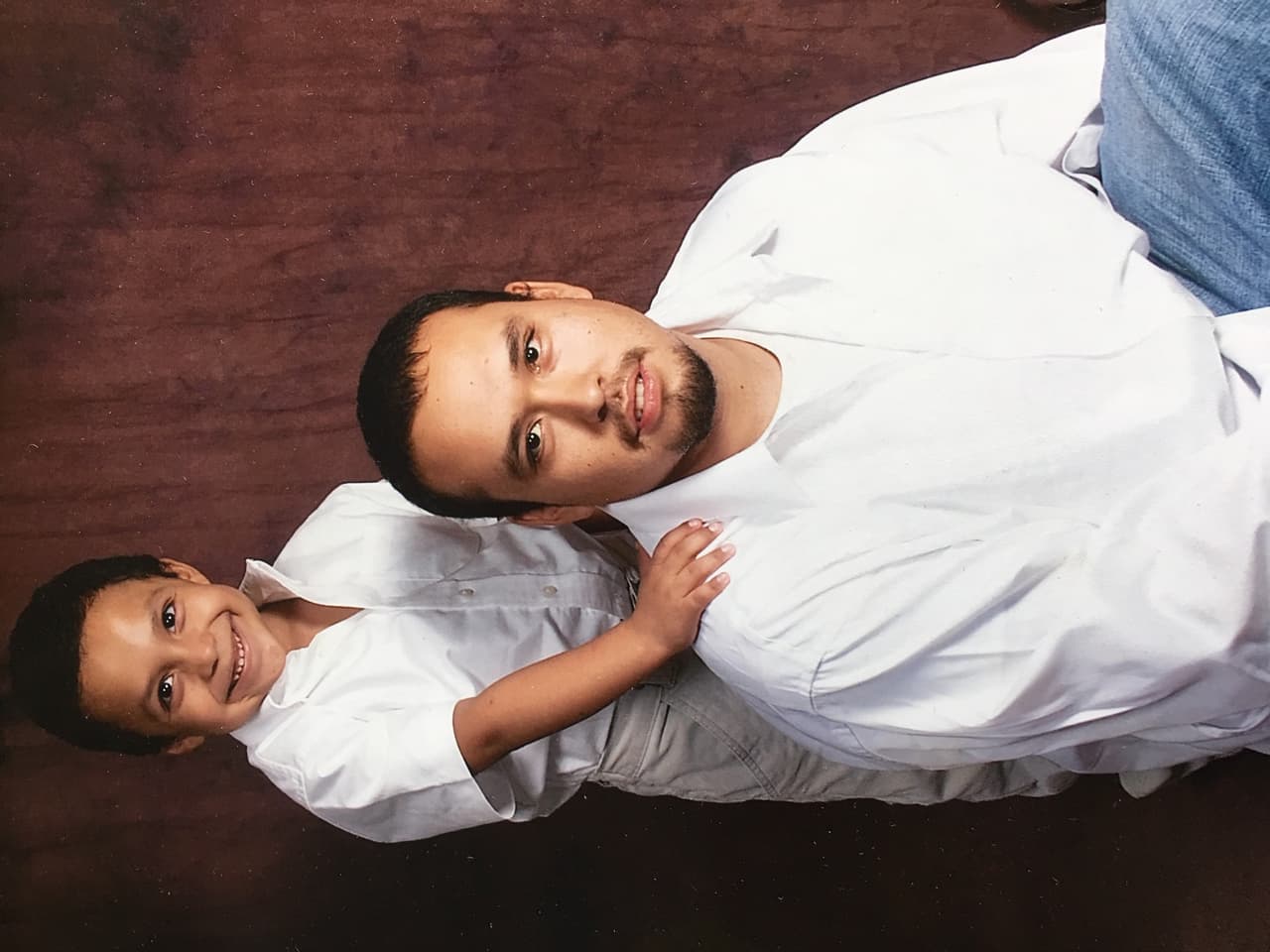 Michael con su hijo más pequeño, Michael Jr.