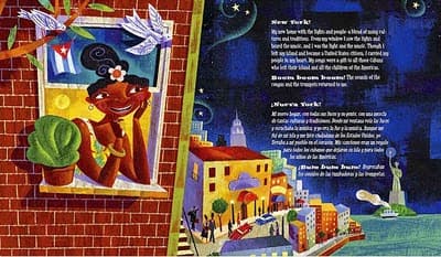 My name is Celia/Me llamo Celia The life of Celia Cruz/La vida de Celia Cruz por Mónica Brown
<br>
<br>Del afamado duo autor/ilustrador de Tito Puente Rey del Mambo, llega Me llamo Celia. De la mano de las ilustraciones de Rafael López, los niños viajan con Celia Cruz de Cuba a Nueva York y Miami viviendo el nacimiento de la salsa. Una muy divertida y pintoresca introducción a ciertos aspectos de la cultura hispana. 
<br>
