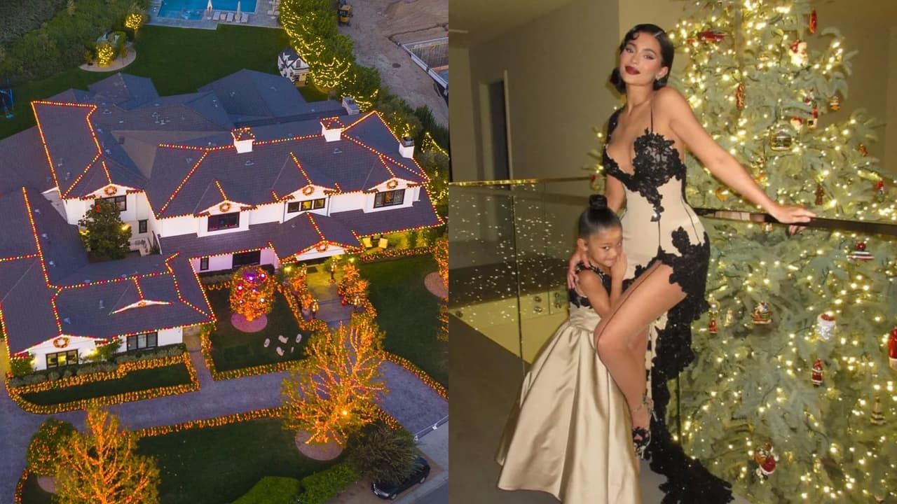Kylie Jenner también puso un enorme árbol de Navidad dentro de la mansión.