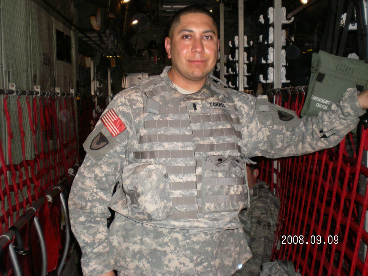 El capitán del ejército estadounidense, Le Roy Torres, en 2008 en Irak.