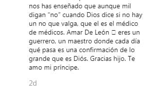 En él, describe como un milagro el nacimiento de su hijo.