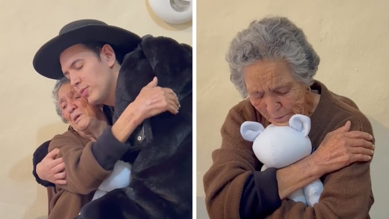 Le regalan un muñeco hecho con la camisa de su esposo muerto y su reacción hace llorar a todos