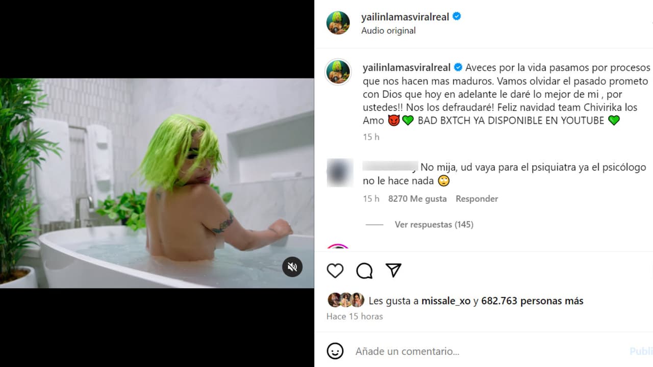 Yailin prometió dejar atrás el "pasado" ante el estreno de su nuevo video y luego de ser arrestada por presunta violencia contra Tekashi.