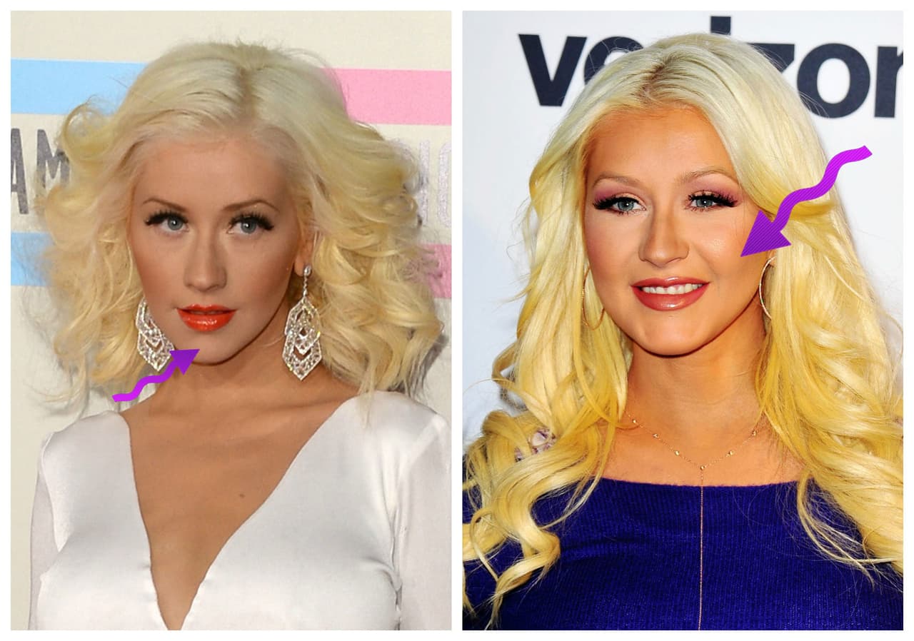 Pero no sólo Adele ha tenido cambios drásticos en el rostro, ya que algunas, como Christina Aguilera, sencillamente no se sabe qué tanto le pasó en la cara.