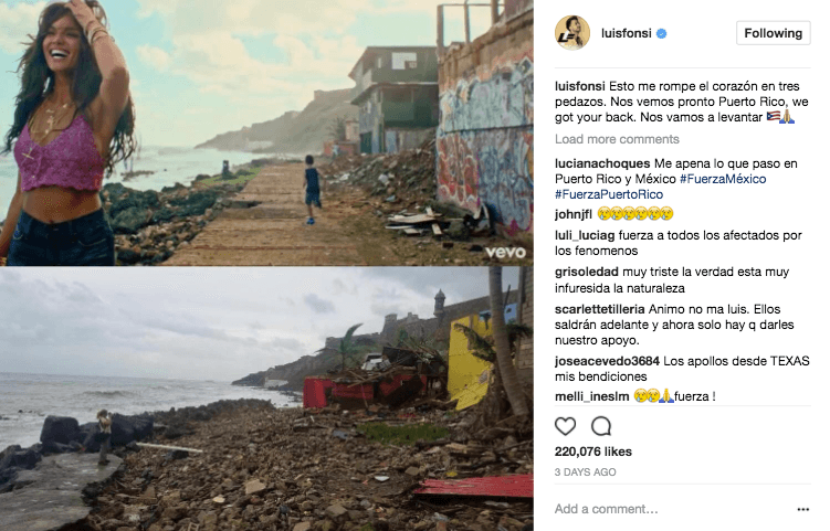 Sector de La Perla, en San Juan de Puerto Rico, antes y después del huracán María. Esta zona fue usada para grabar el famoso video musical de 'Despacito'.