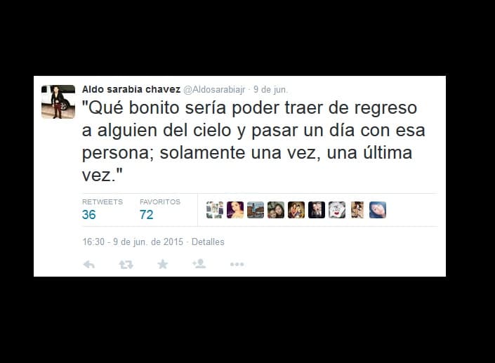 A través de sus redes sociales, Aldo no puede contener ese gran deseo de volver a estar con su padre...