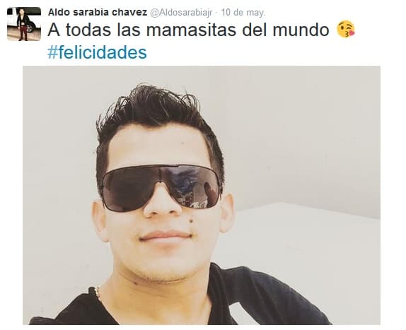 Pese a la desgracia del asesinato de su padre, Aldo felicitó el pasado 10 de mayo a "todas las mamás del mundo".