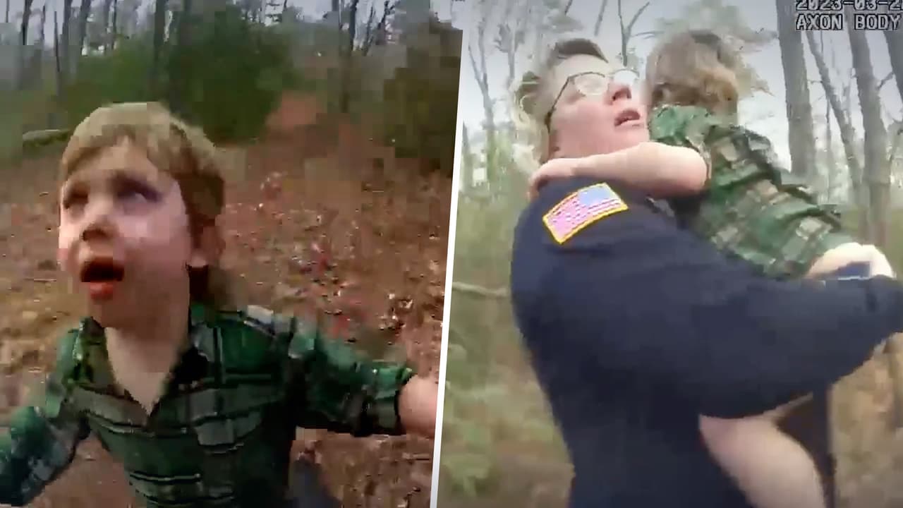 Policía de Nueva Jersey rescata a niño de 4 años que se perdió en un bosque