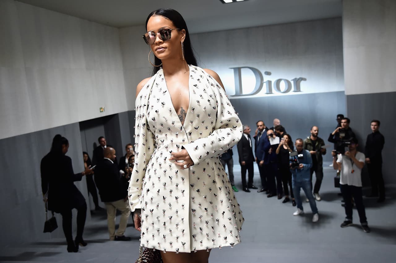 PARIS, FRANCE - SEPTEMBER 30: Rihanna attends the Christian Dior show as part of the Paris Fashion Week Womenswear Spring/Summer 2017 on September 30, 2016 in Paris, France. (Photo by Jacopo Raule/Getty Images for Dior)
