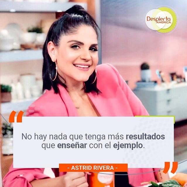 Astrid Rivera destaca la importancia de dar un buen ejemplo a quienes nos rodean.