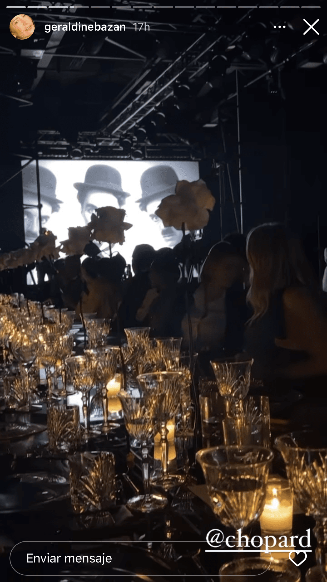 Desde su cuenta de Instagram, Geraldine Bazán compartió detalles de la lujosa velada a la que asistieron otras personalidades.