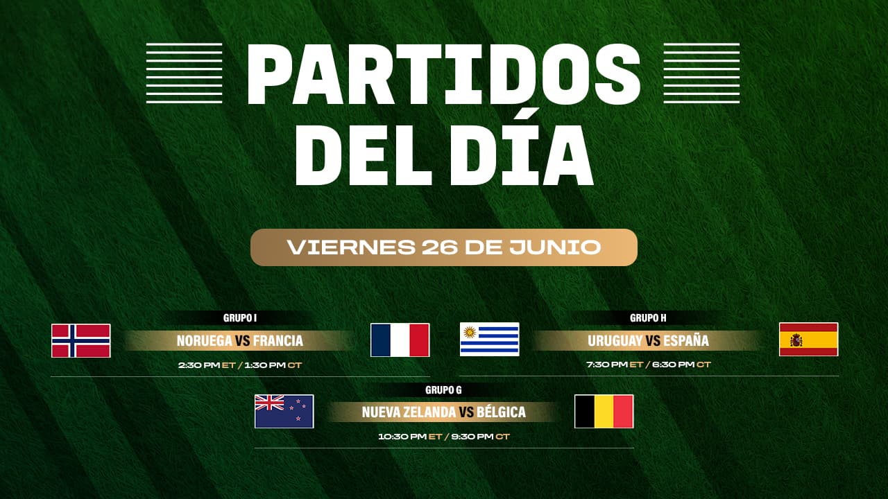 Partidos del Mundial 2026 por radio -  Viernes 26 de junio 