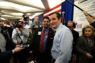 Ted Cruz durante su visita a New Hampshire.