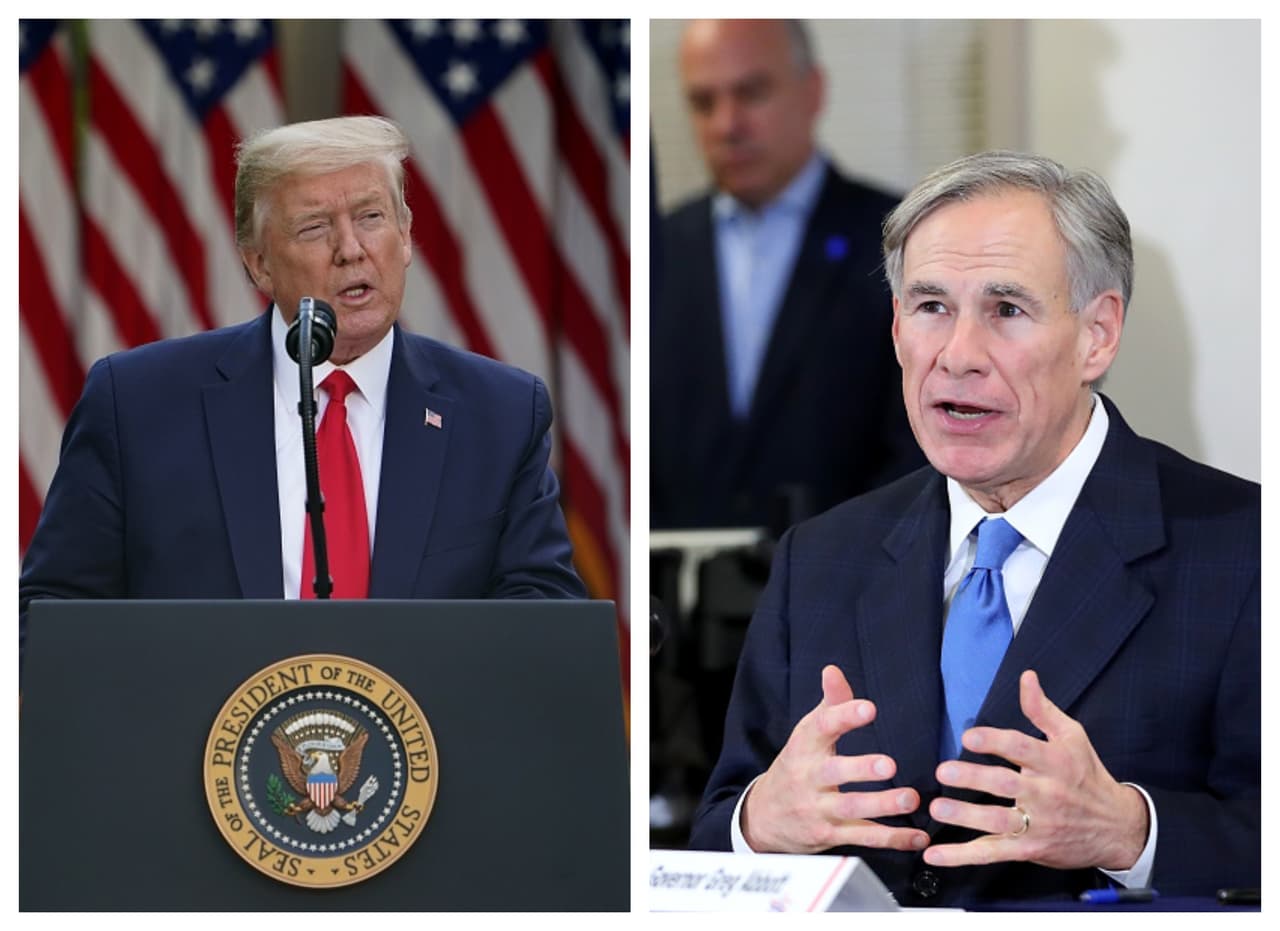 Presidente Trump elogia al gobernador Abbott por orden de reabrir negocios en Texas