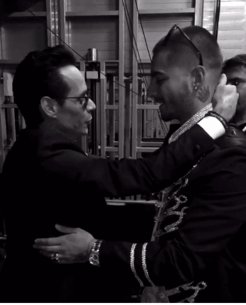Maluma, feliz de haber compartido tiempo con Marc Anthony después del show.
