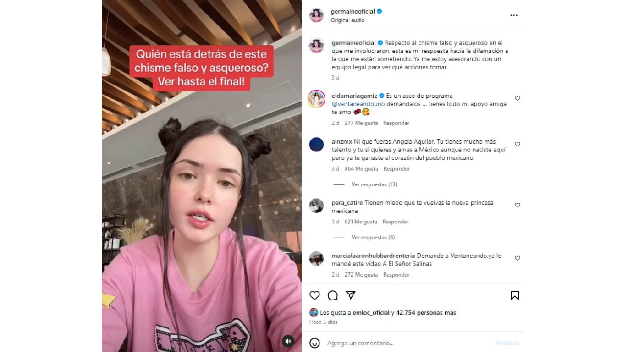 Germaine Valentina desmiente tener una relación con Cruz Martínez.