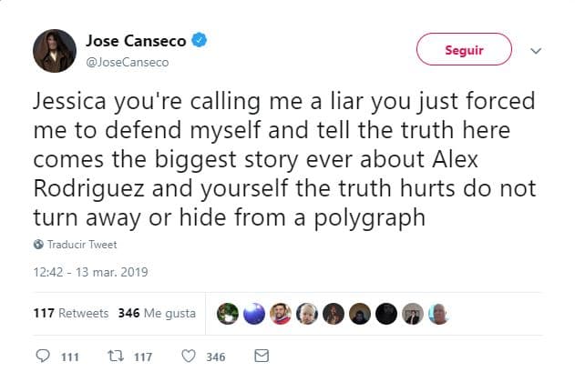El reclamo del exjugador no terminó ahí: “Jessica, me estás llamando mentiroso, me has forzado a defenderme y decir la verdad. Por ahí viene la historia más importante sobre ti y Alex Rodríguez. La verdad duele, no te apartes ni te escondas de un polígrafo”.