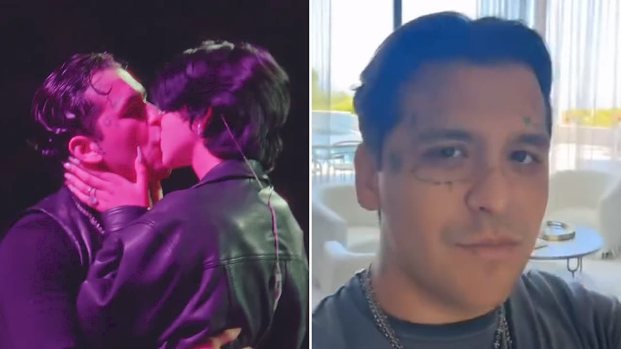 Nodal y Ángela se besan en show: él responde a quien critica "el santo juicio" de los que los van a ver