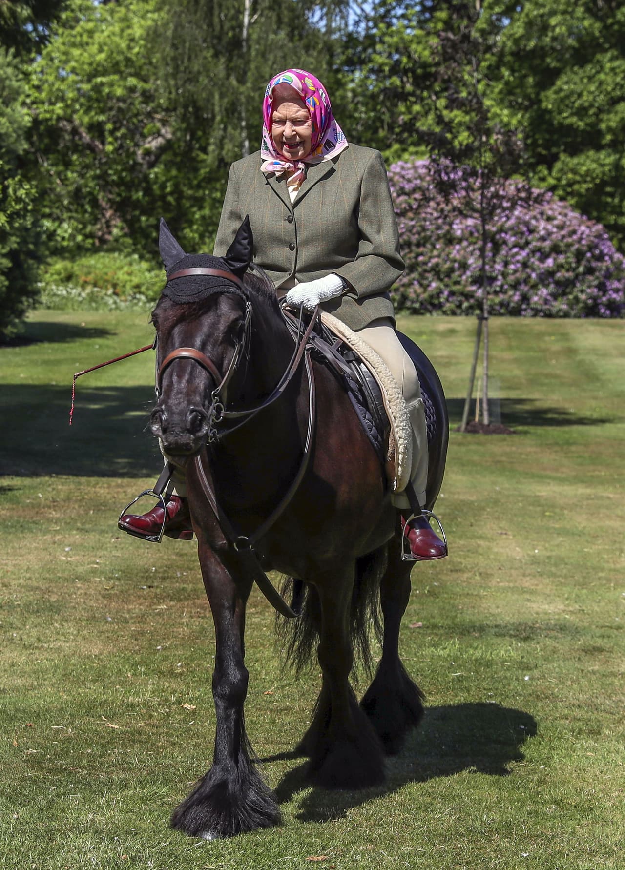 La reina Isabel II disfrutó este fin de semana de una cabalgata en Windsor, al este de Londres, donde ha pasado gran parte de la cuarentena, en compañía de su esposo Philip, duque de Edimburgo.