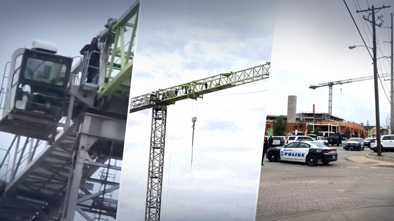 Tras 24 horas de negociaciones, la policía de Dallas logra bajar de una grúa a un hombre que amenazaba con aventarse